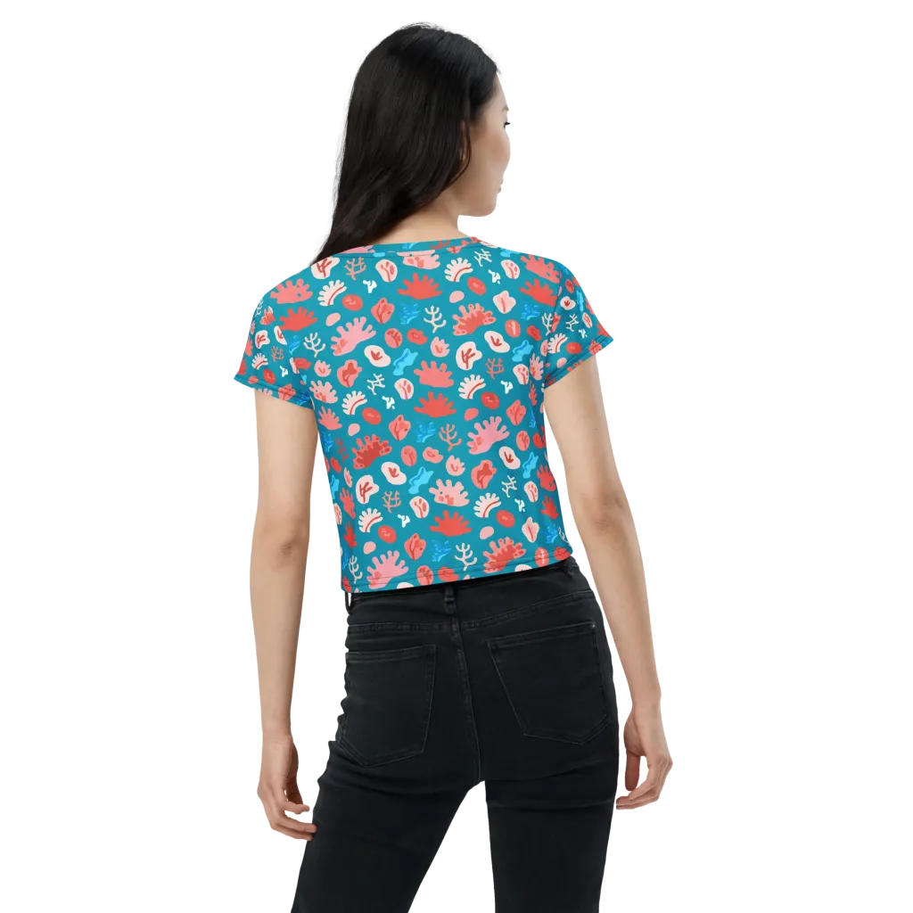 Teal Tidepool on Crop Tee — Back