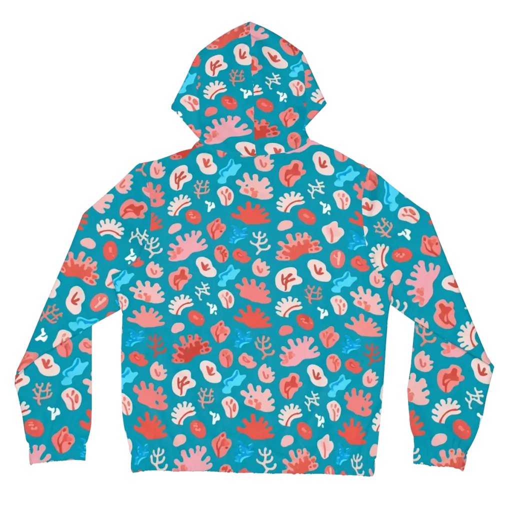 Teal Tidepool on Women's Full-Zip Hoodie — Back