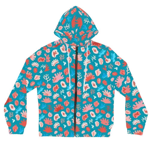 Teal Tidepool on a Women's Full-Zip Hoodie