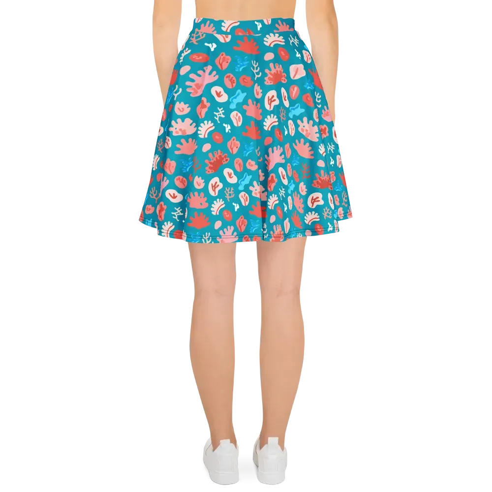 Teal Tidepool on Skater Skirt — Back