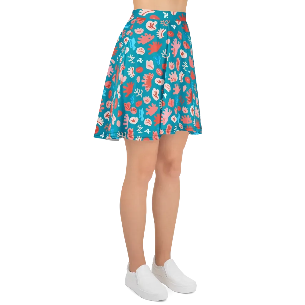 Teal Tidepool on Skater Skirt — Right