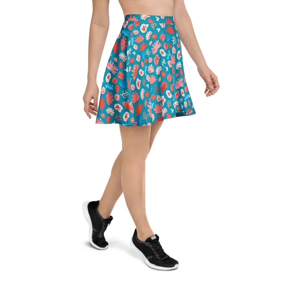 Teal Tidepool on Skater Skirt — Right