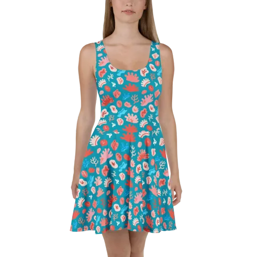 Teal Tidepool on a Skater Dress