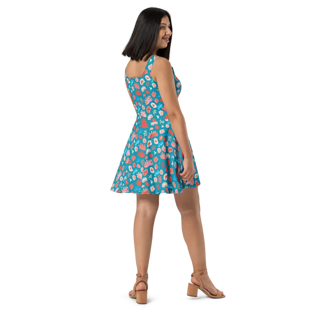 Teal Tidepool on Skater Dress — Right