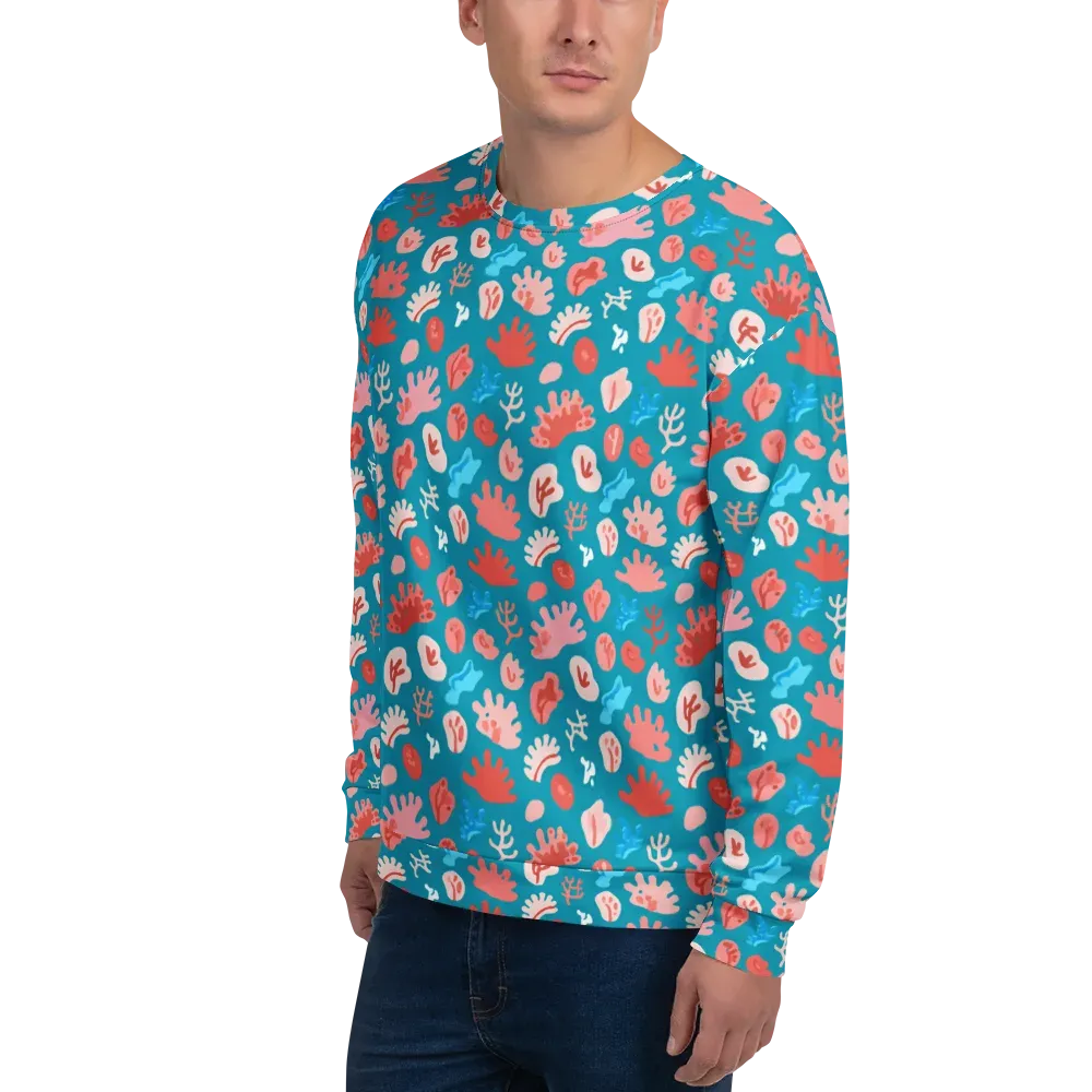 Teal Tidepool on Sweatshirt — Left Front