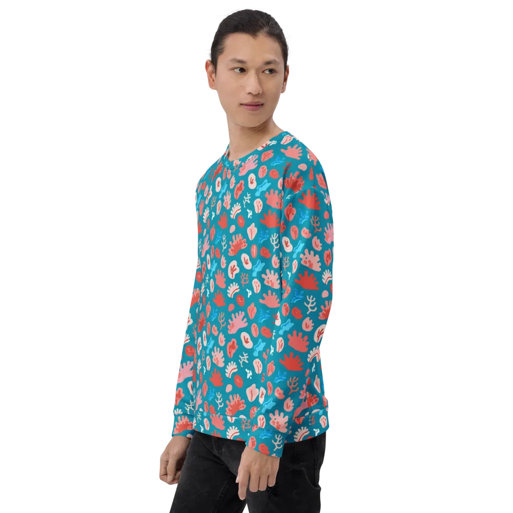 Teal Tidepool on Sweatshirt — Left Front