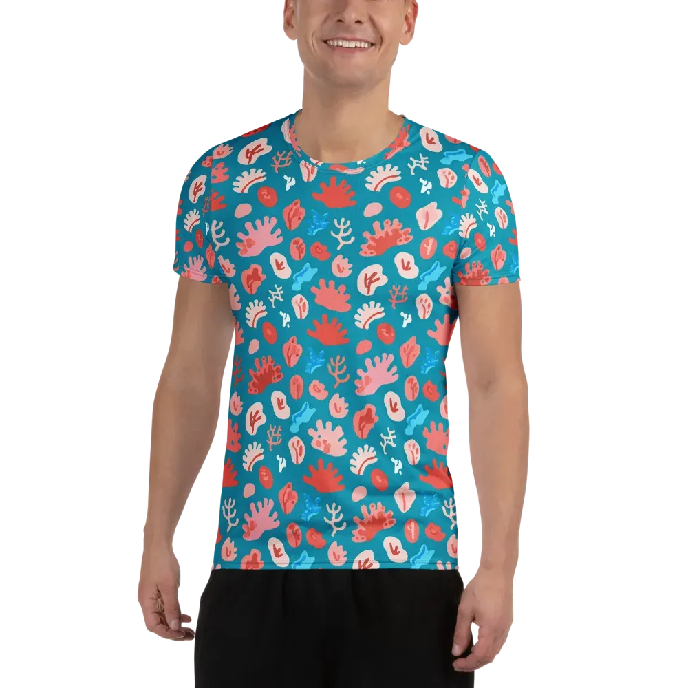 Teal Tidepool on Men's Athletic T-Shirt — Front