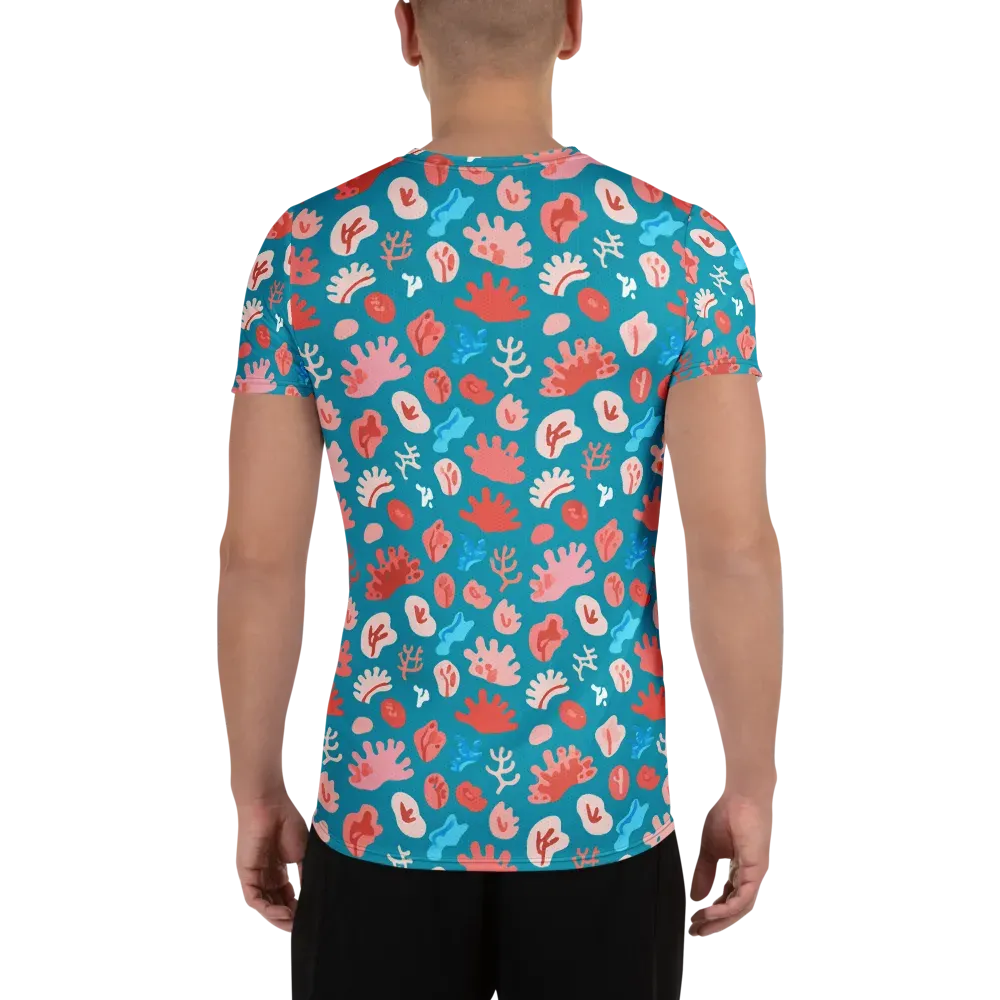 Teal Tidepool on Men's Athletic T-Shirt — Back