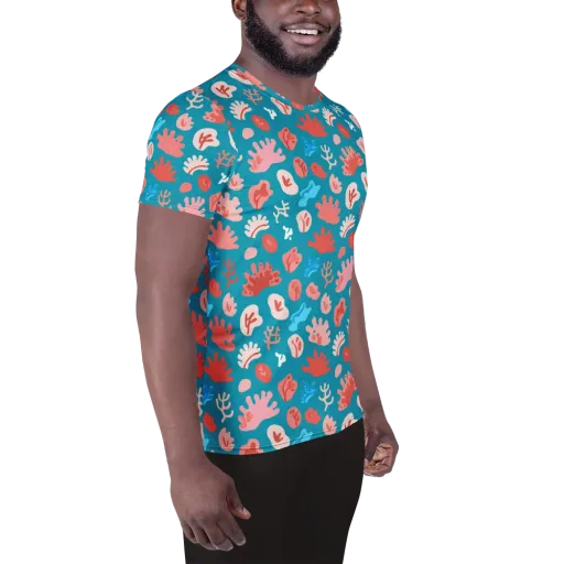 Teal Tidepool on a Men's Athletic T-Shirt