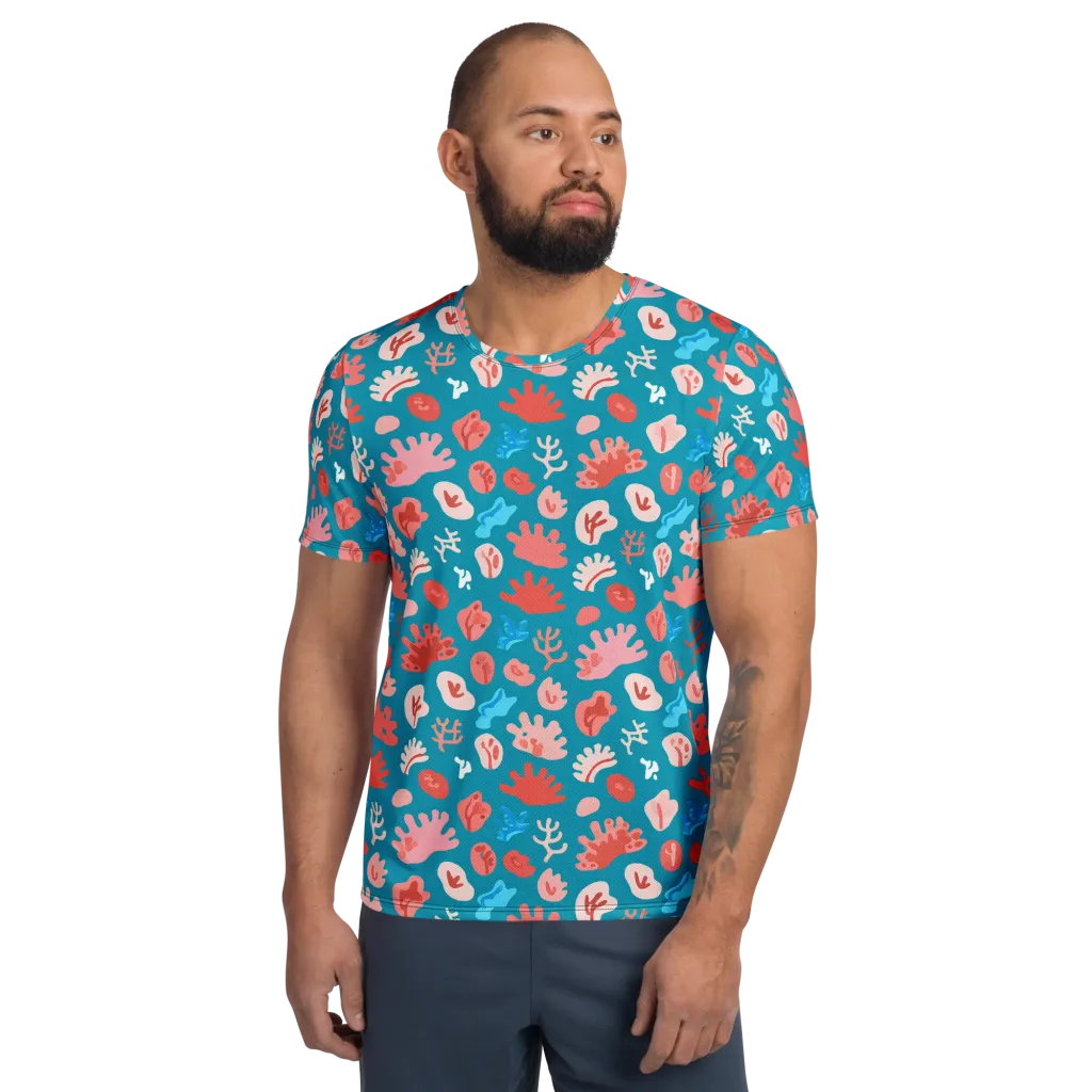 Teal Tidepool on Men's Athletic T-Shirt — Front