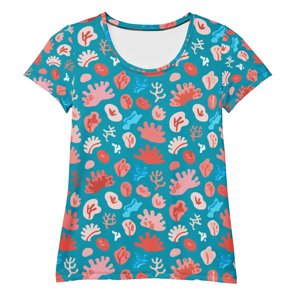 Teal Tidepool on Women's Athletic T-Shirt — Front