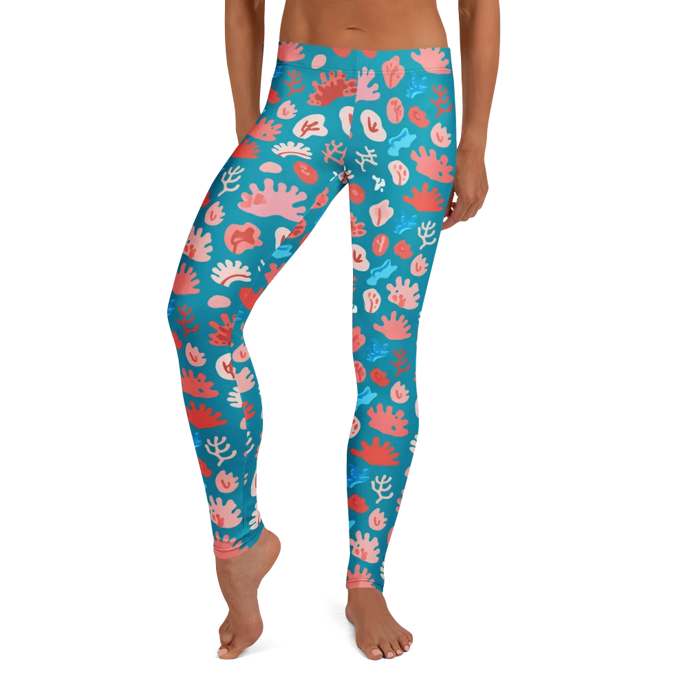 Teal Tidepool on Leggings — Front