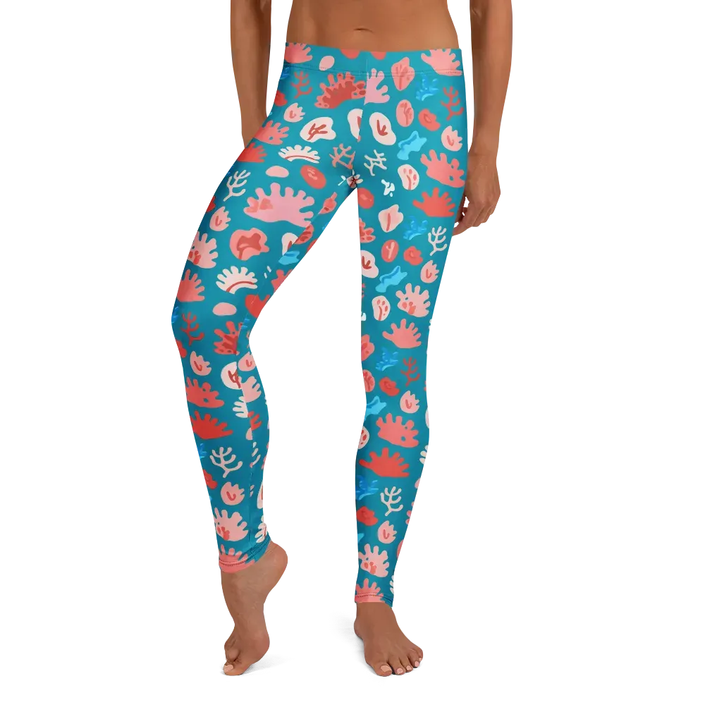 Teal Tidepool on Leggings — Front