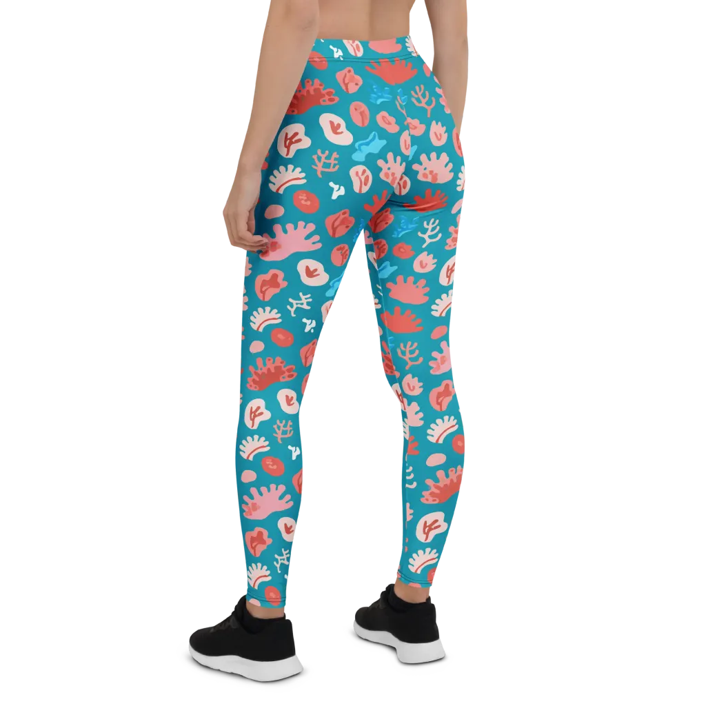 Teal Tidepool on Leggings — Back