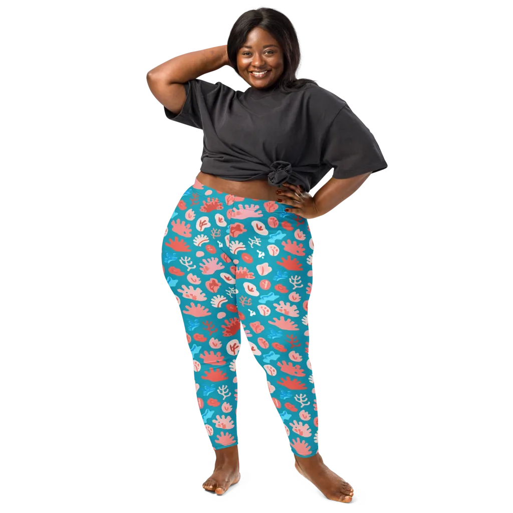 Teal Tidepool on Leggings — Front