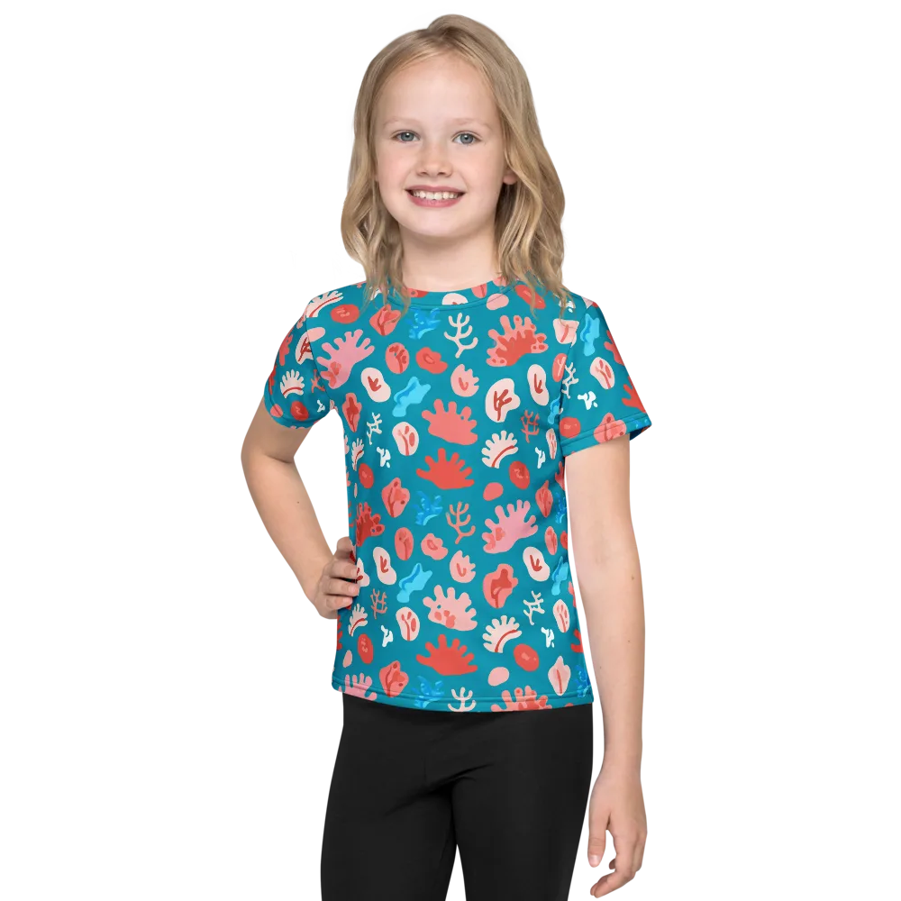 Teal Tidepool on Kids Crew Neck T-Shirt — Front