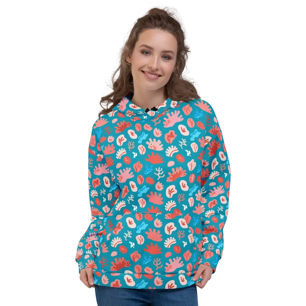 Teal Tidepool on Hoodie — Front