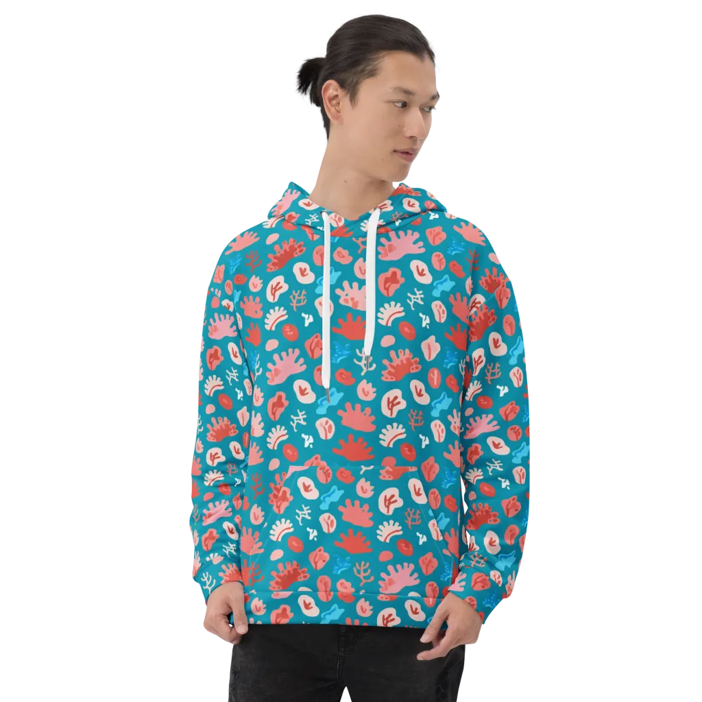 Teal Tidepool on Hoodie — Front