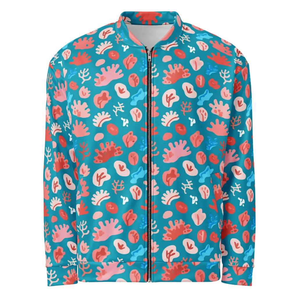 Teal Tidepool on Bomber Jacket — Front