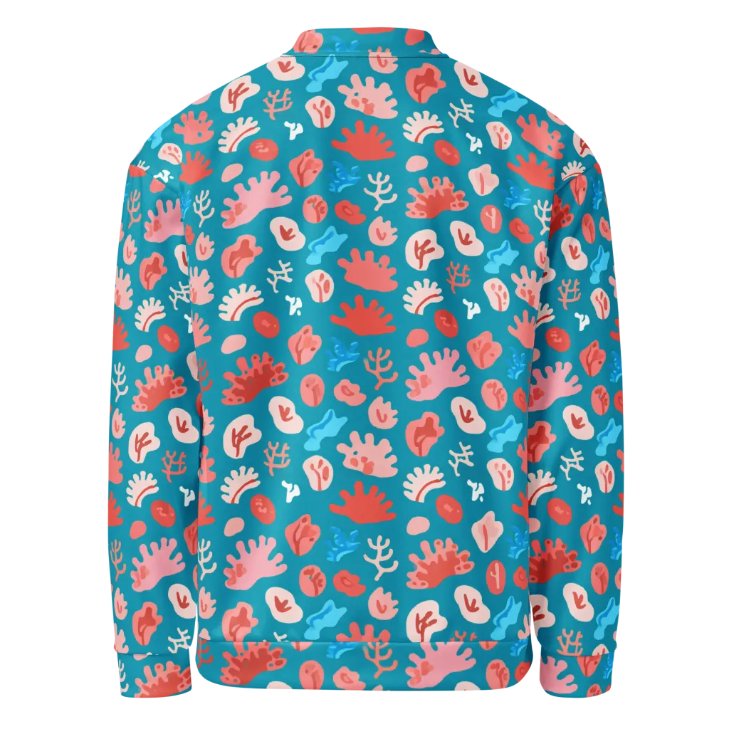 Teal Tidepool on Bomber Jacket — Back