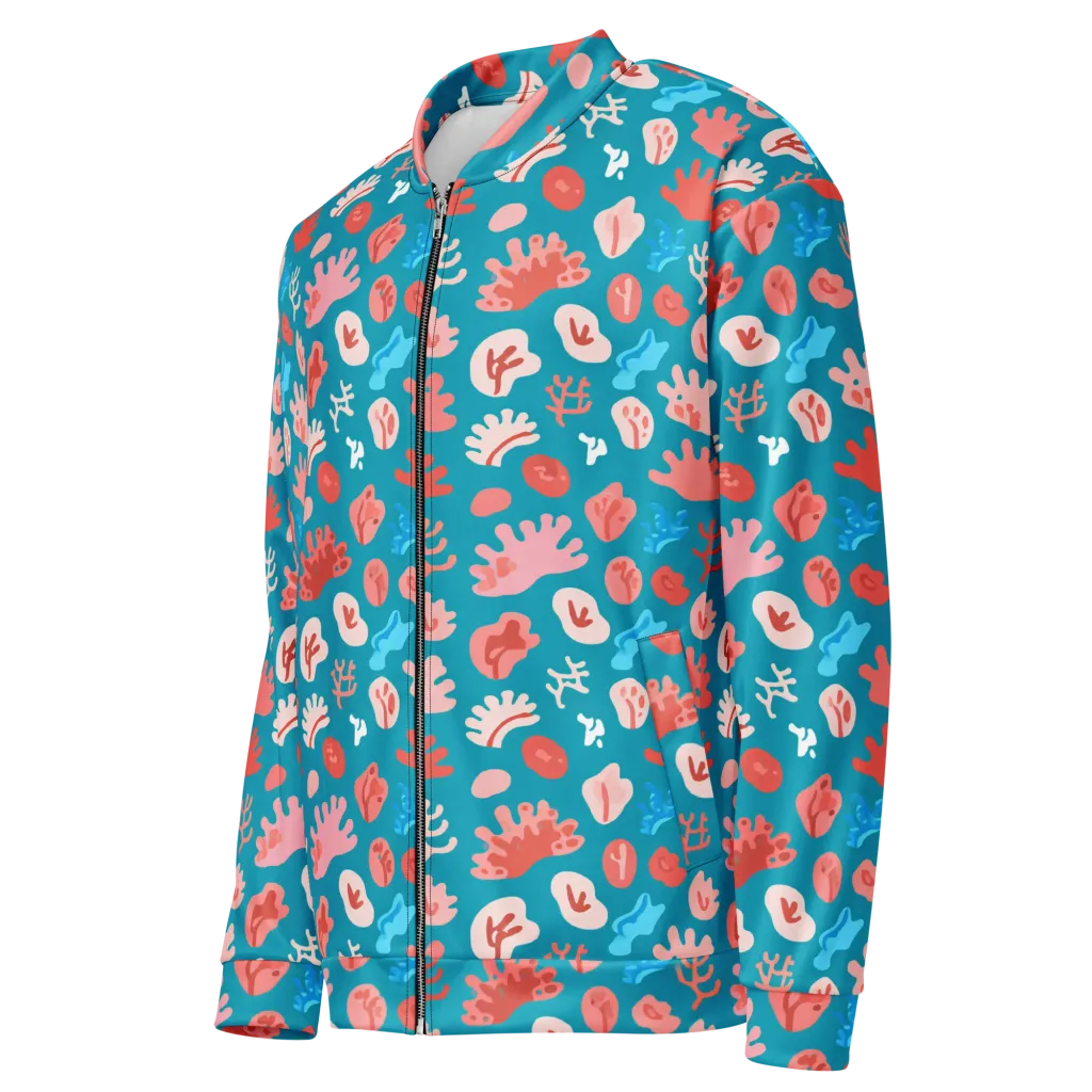 Teal Tidepool on Bomber Jacket — Left Front