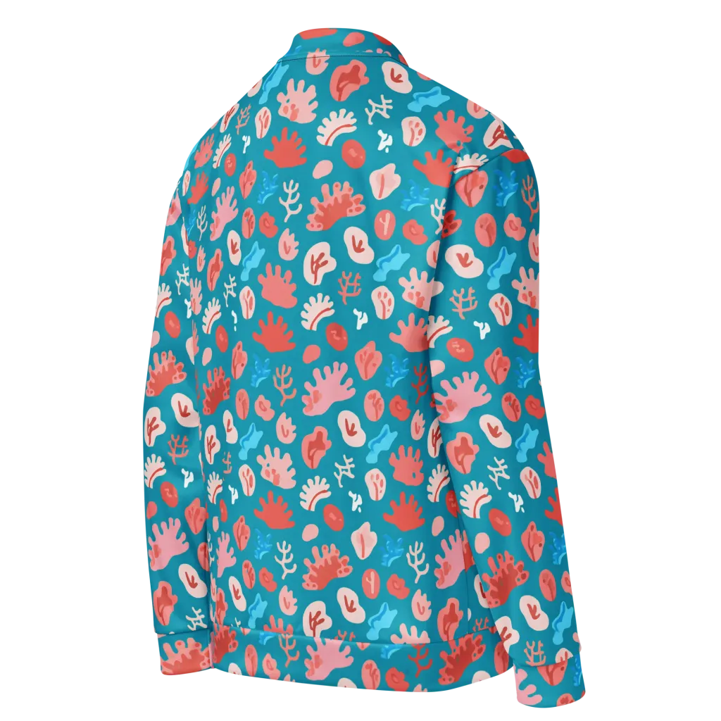 Teal Tidepool on Bomber Jacket — Right Back