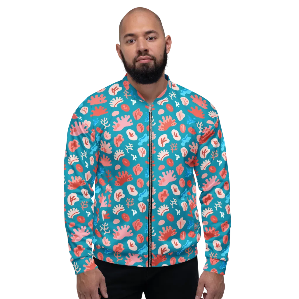 Teal Tidepool on Bomber Jacket — Front