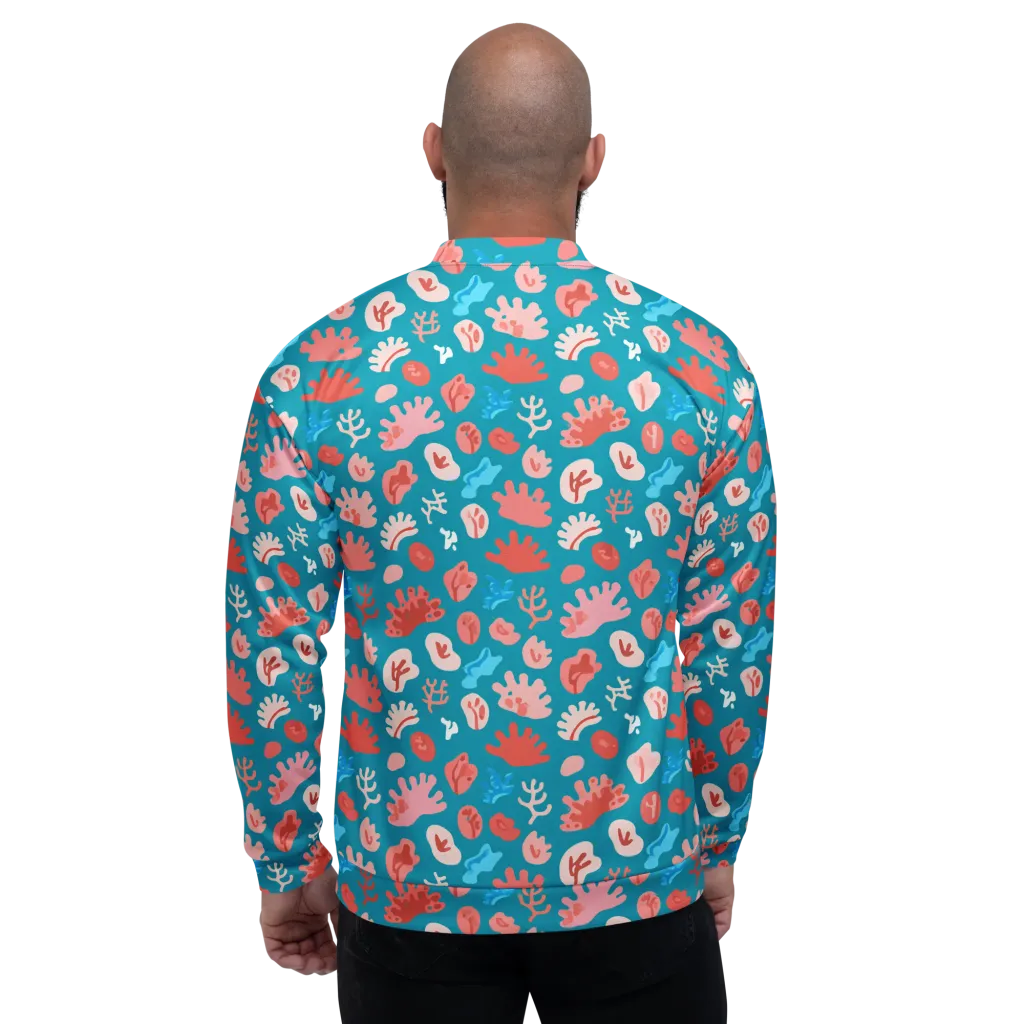 Teal Tidepool on Bomber Jacket — Back