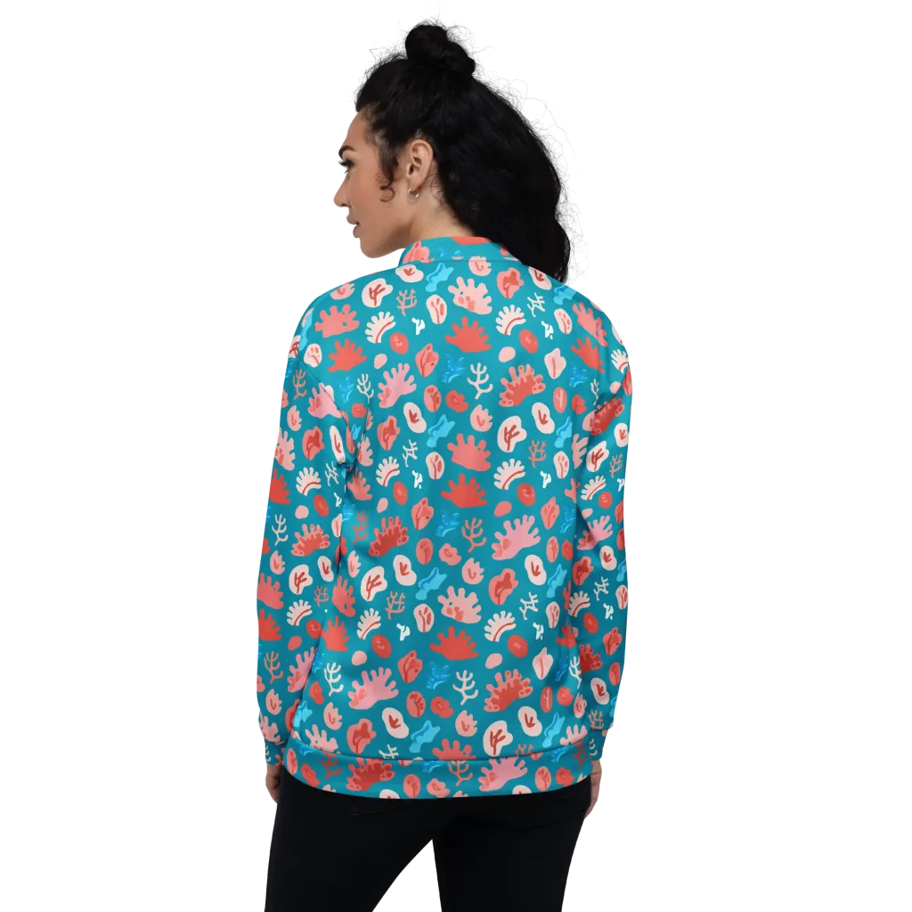 Teal Tidepool on Bomber Jacket — Back