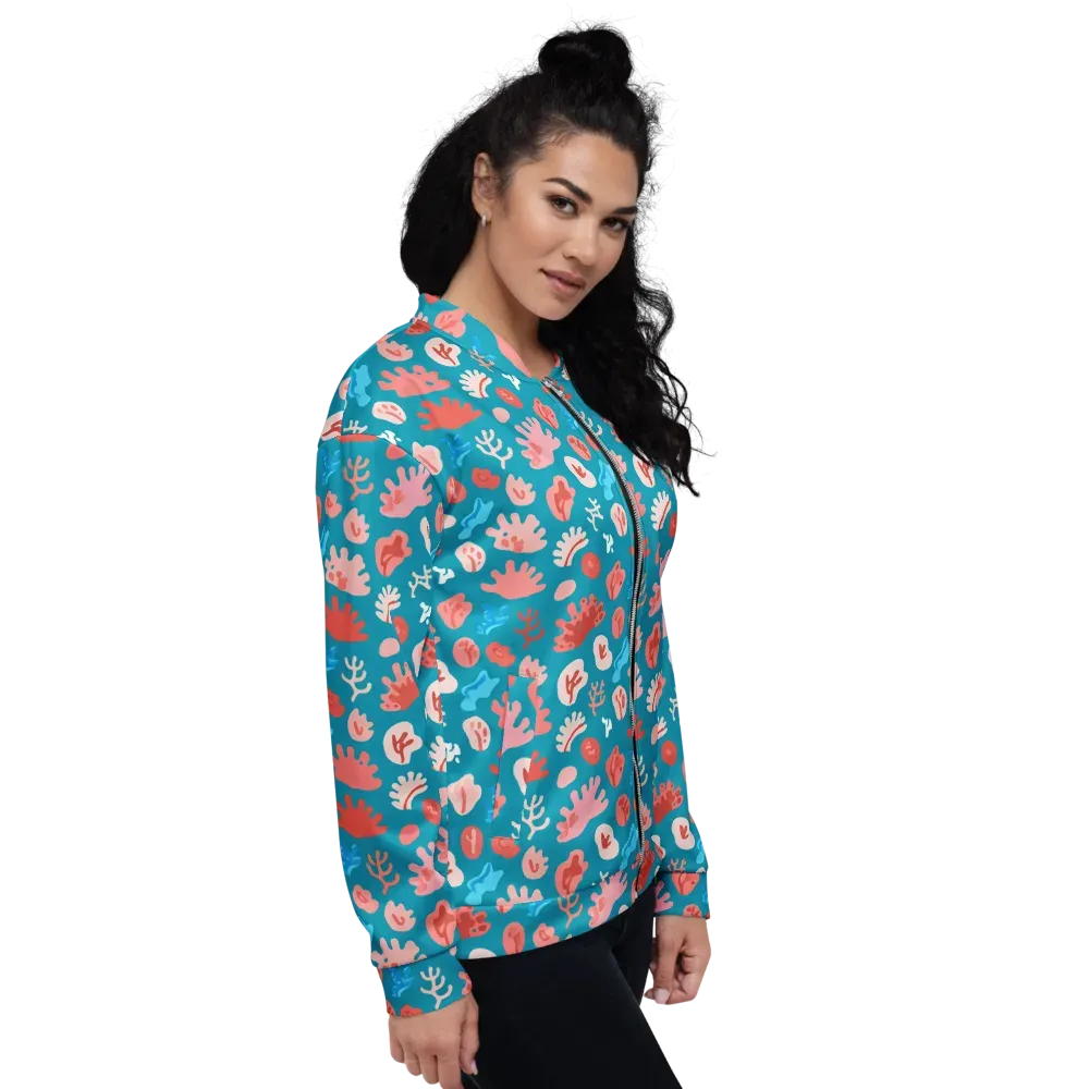 Teal Tidepool on Bomber Jacket — Right