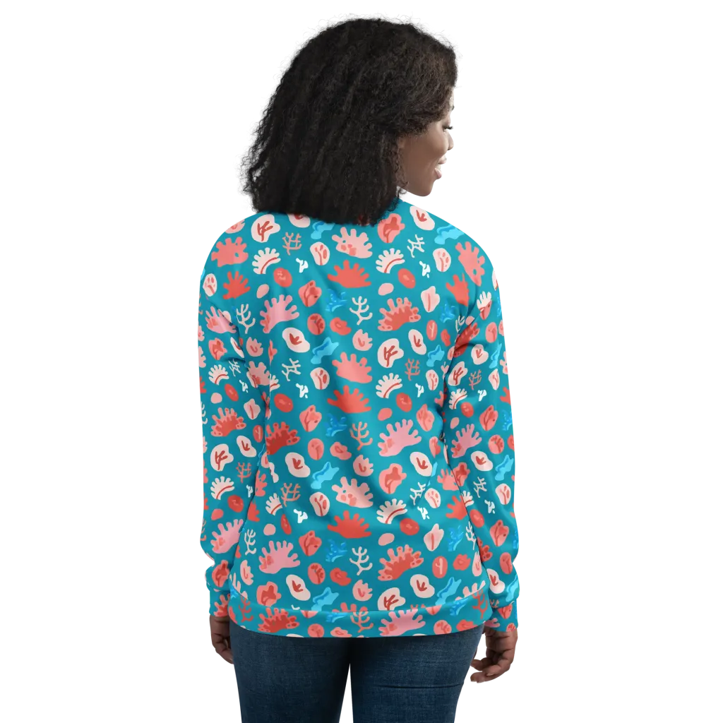 Teal Tidepool on Bomber Jacket — Back