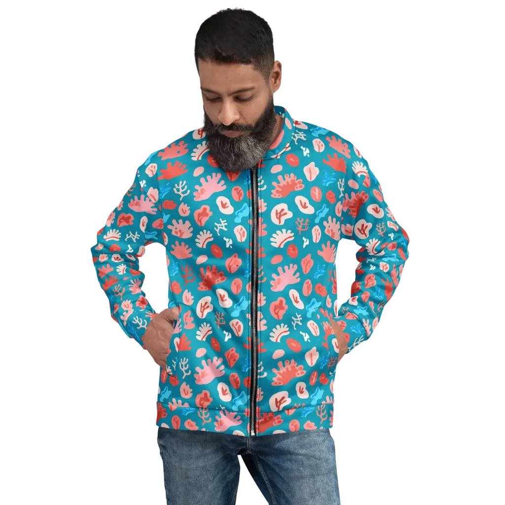 Teal Tidepool on Bomber Jacket — Front