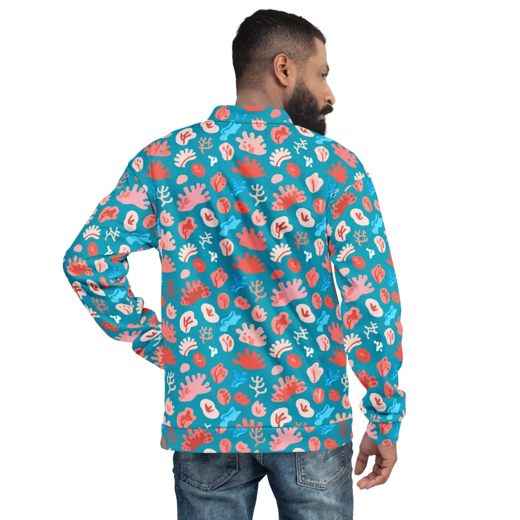 Teal Tidepool on Bomber Jacket — Back