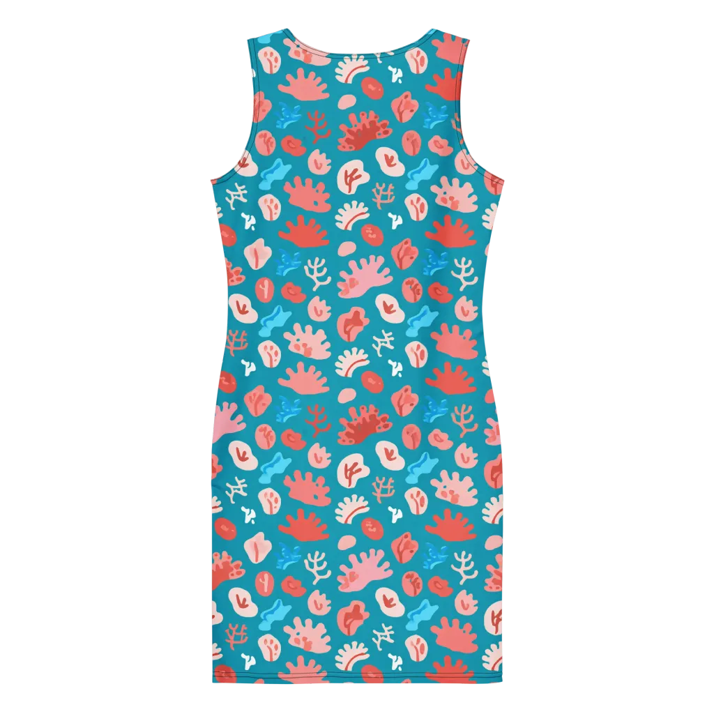 Teal Tidepool on Bodycon Dress — Back