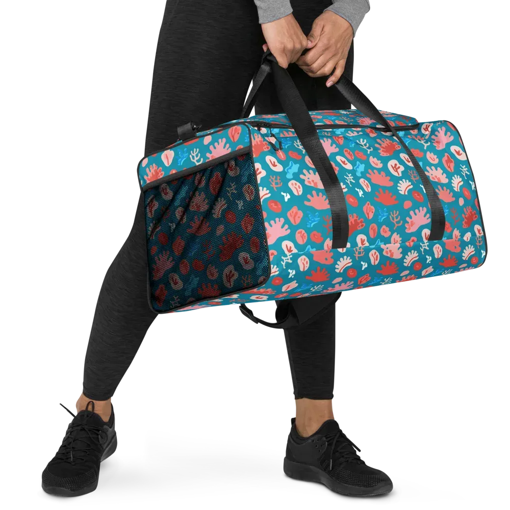 Teal Tidepool on Duffle Bag — Right Front