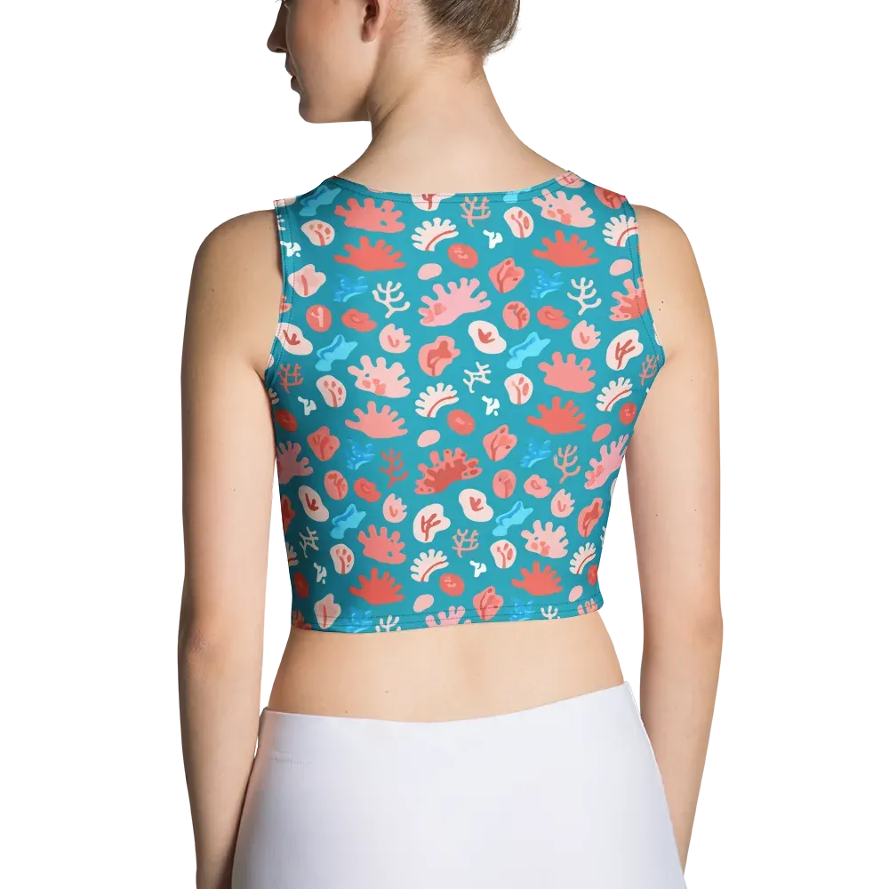 Teal Tidepool on Crop Top — Back