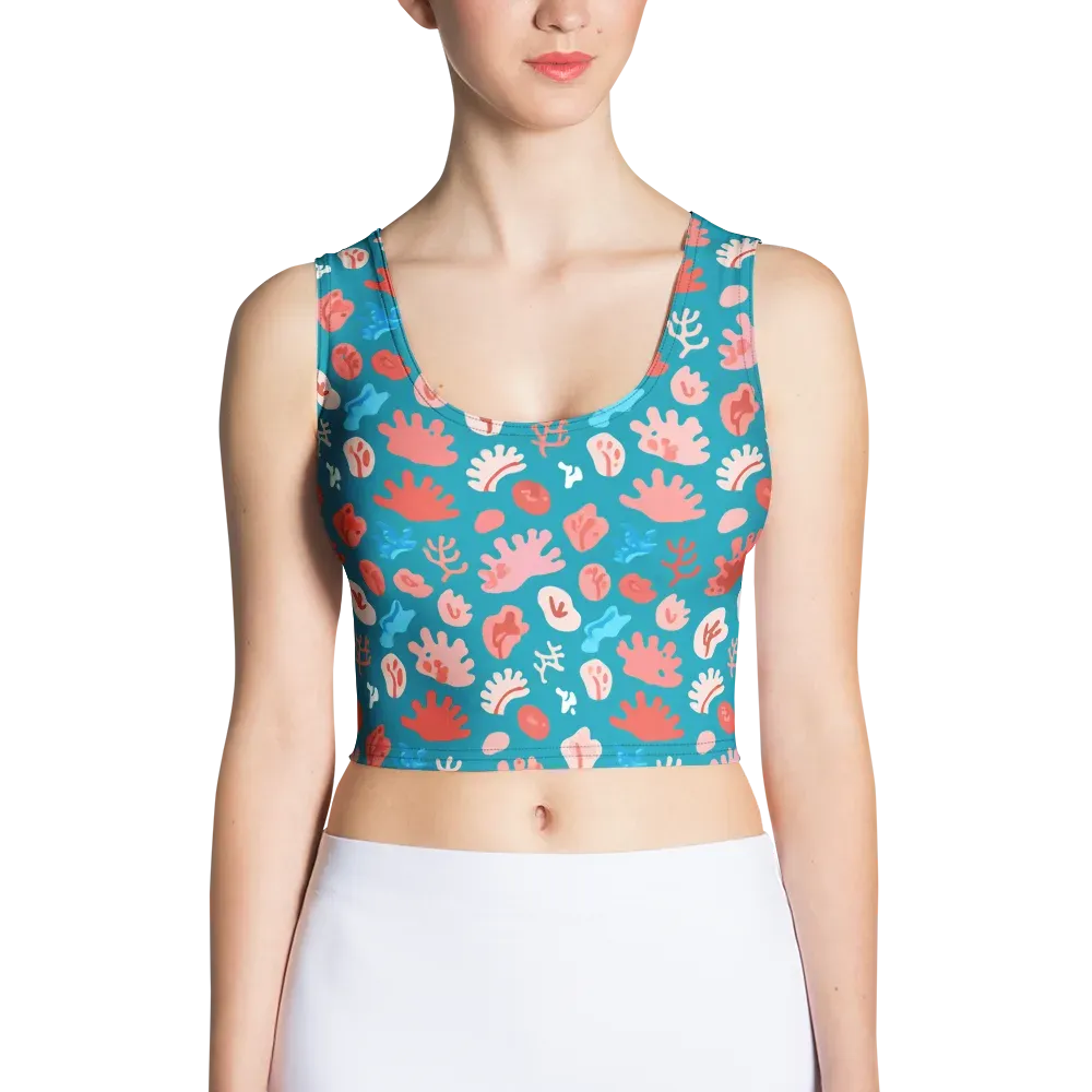 Teal Tidepool on Crop Top — Front
