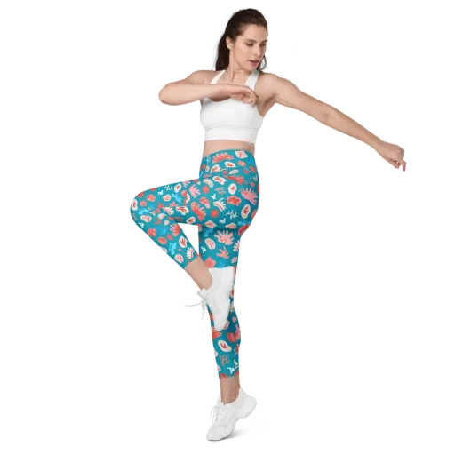 Teal Tidepool on a Leggings with Pockets