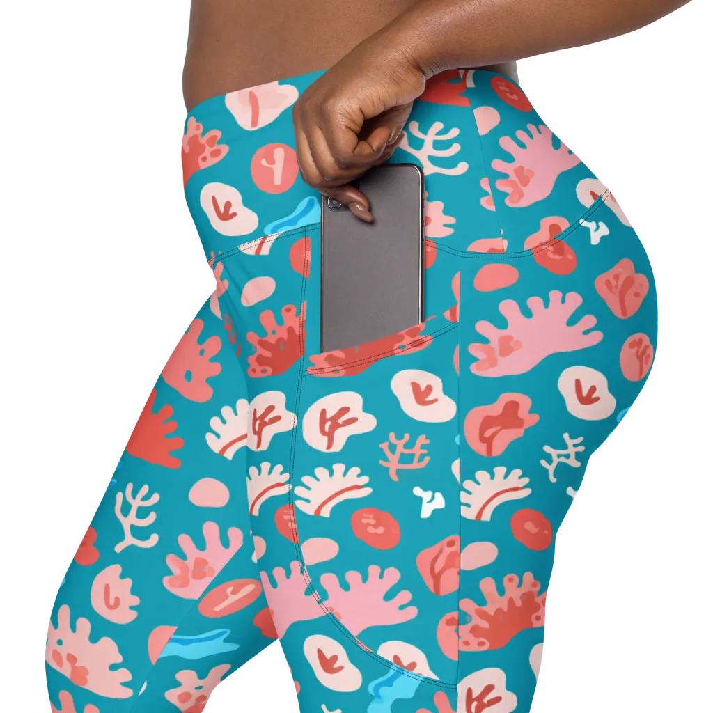 Teal Tidepool on Leggings with Pockets — Product details 2