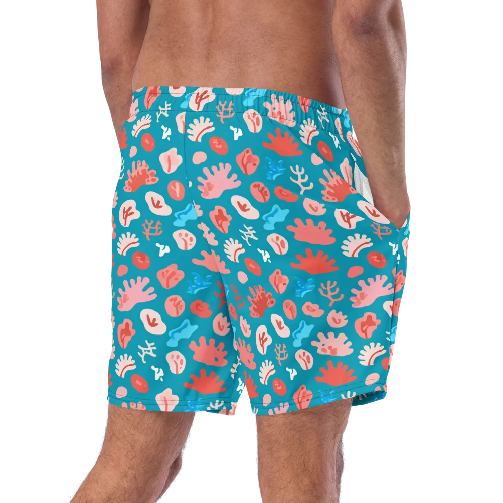 Teal Tidepool on Swim Trunks — Right Back