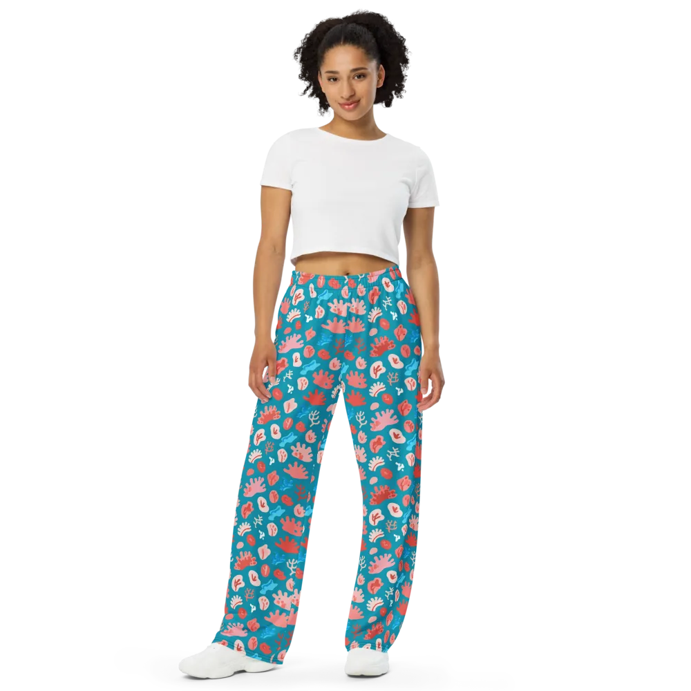 Teal Tidepool on Wide-Leg Pants — Front