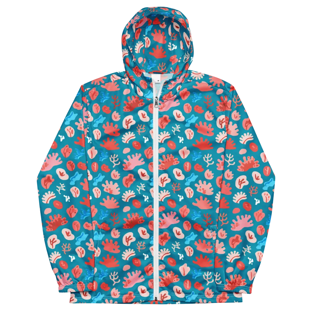 Teal Tidepool on Men's Windbreaker — Front