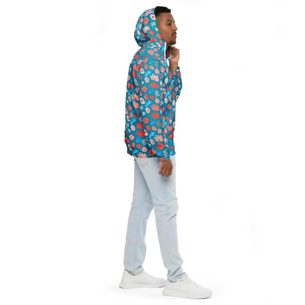 Teal Tidepool on Men's Windbreaker — Right
