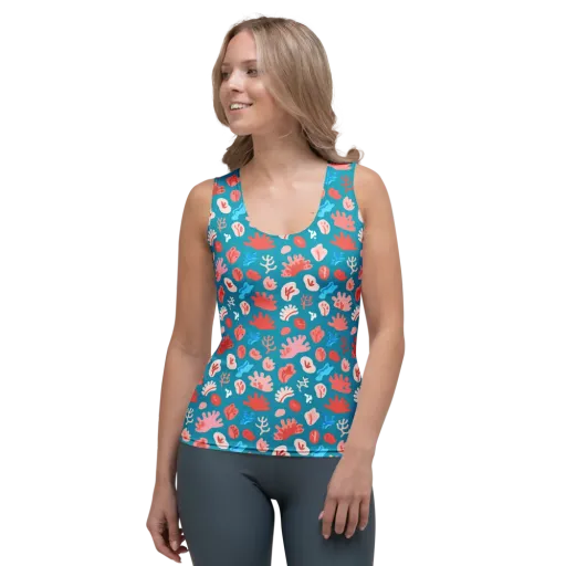 Teal Tidepool on a Women's Tank Top