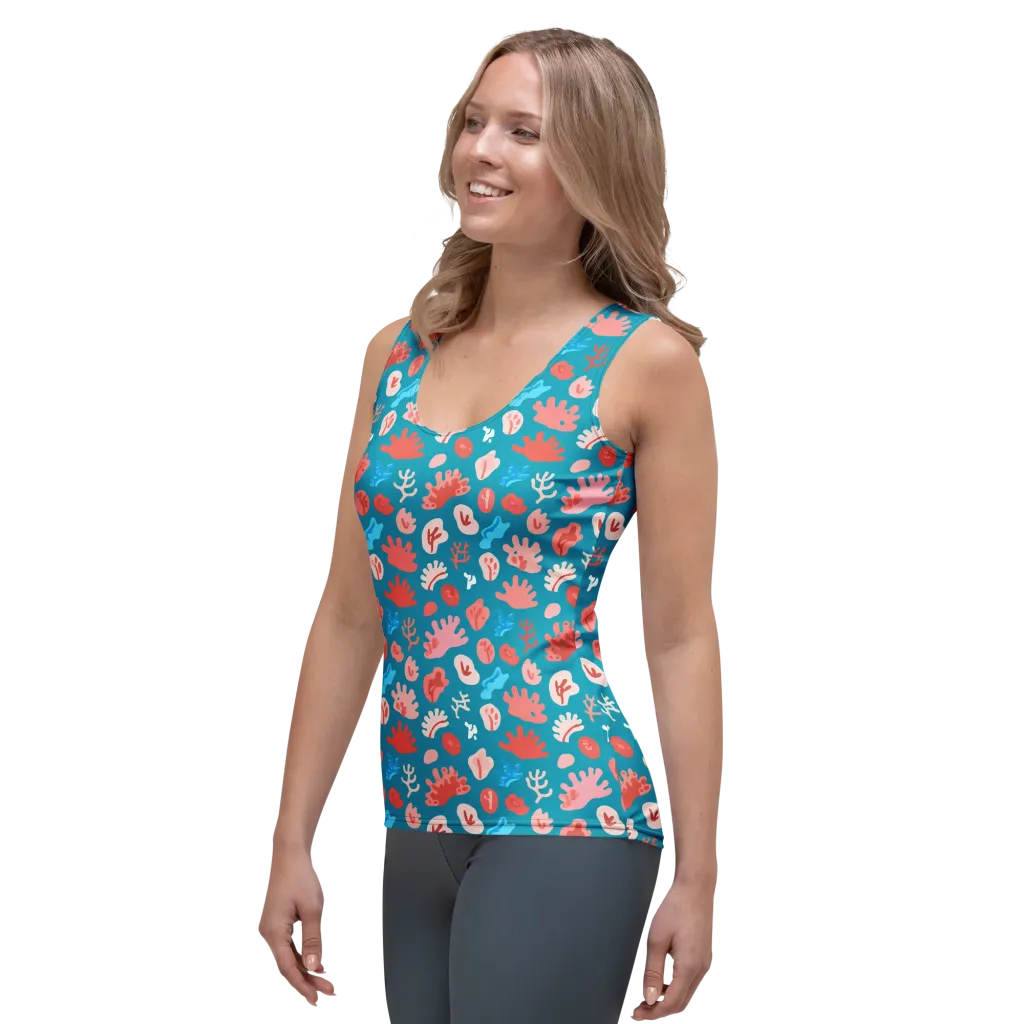 Teal Tidepool on Women's Tank Top — Left Front