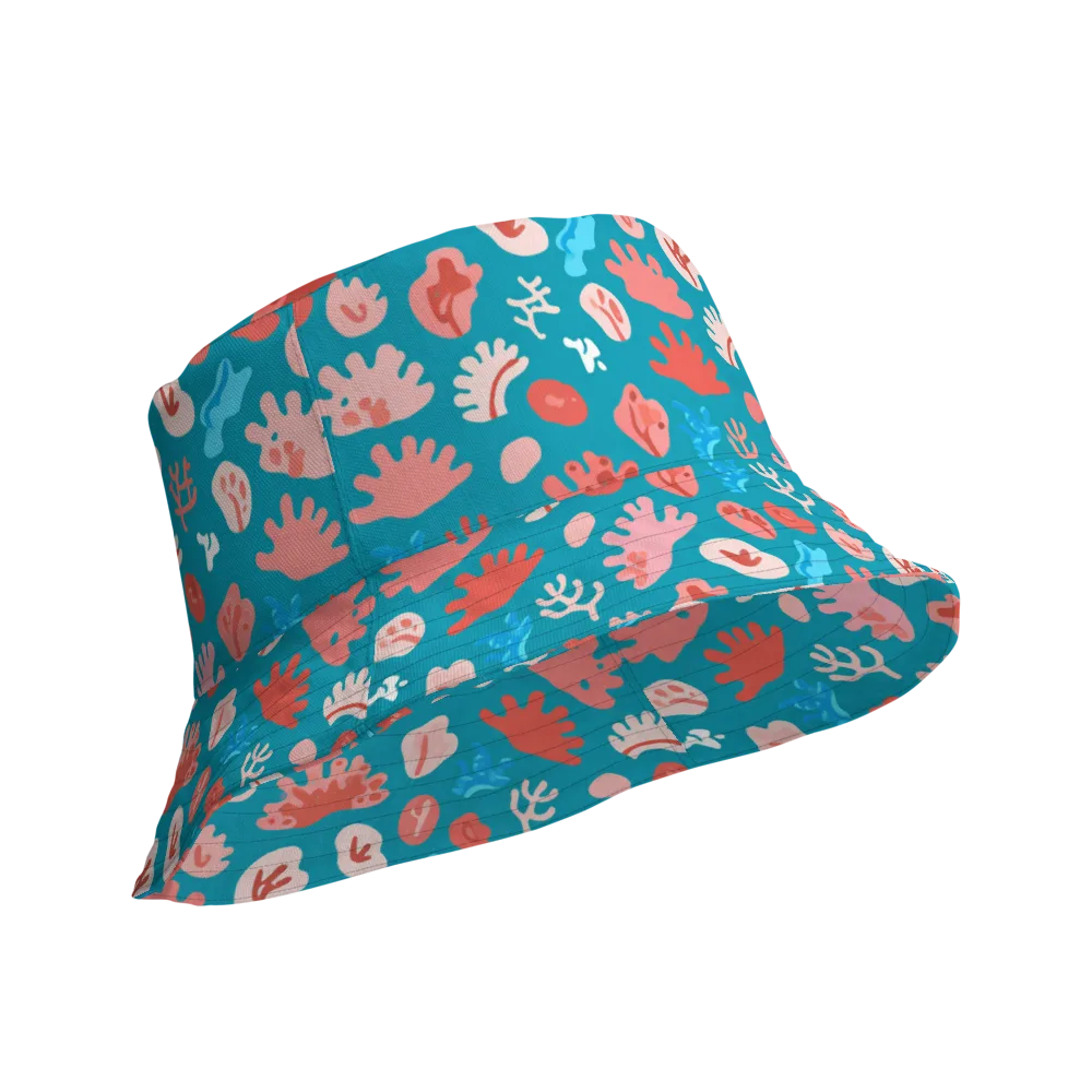 Teal Tidepool on Reversible Bucket Hat — Product details Outside