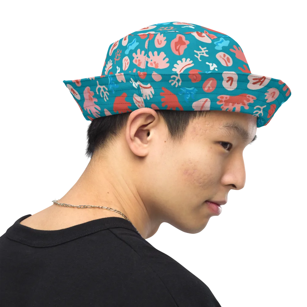 Teal Tidepool on Reversible Bucket Hat — Right Outside