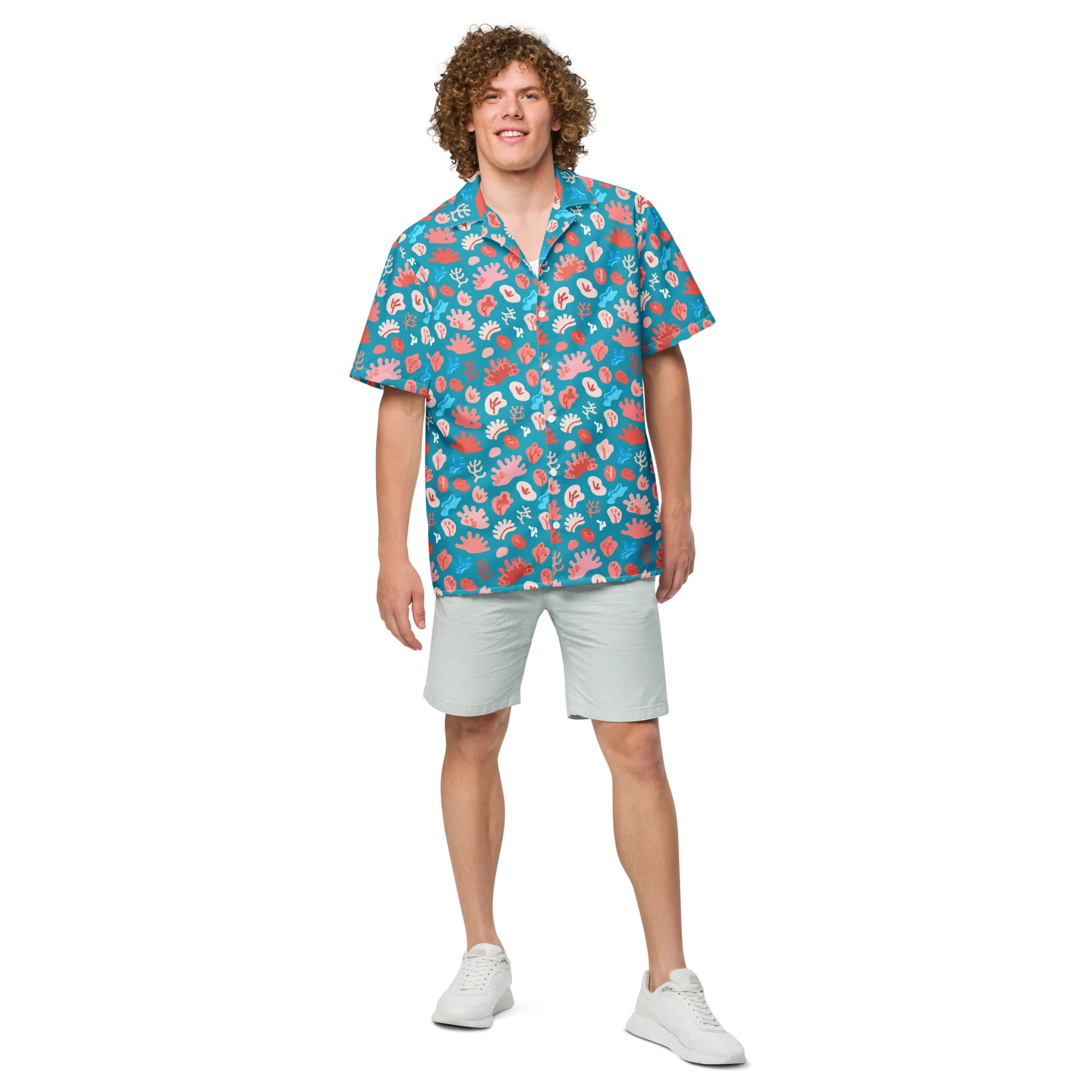 Teal Tidepool on Button Shirt — Front