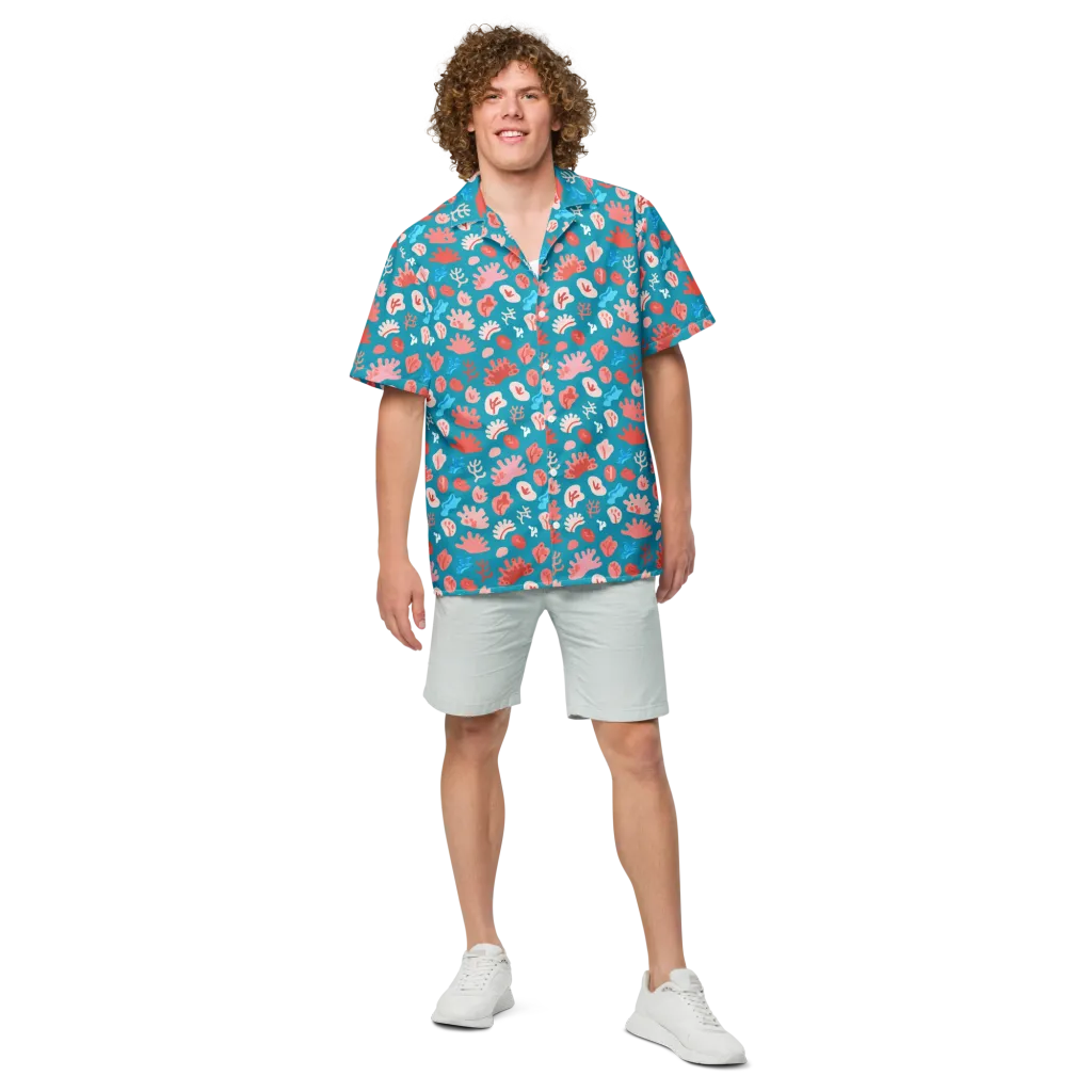 Teal Tidepool on Button Shirt — Front