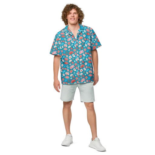 Teal Tidepool on a Button Shirt